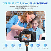 3-in-1-Mini-Lavaliermikrofone für iPhone/Android/Kamera mit Rauschunterdrückungsfunktion, One by Two